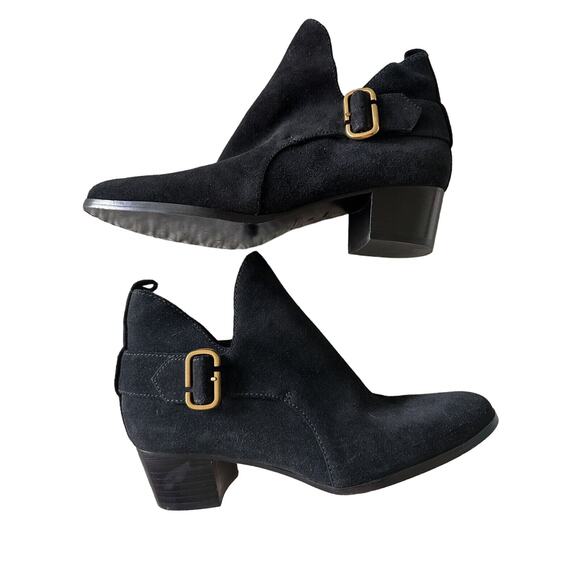 Marc Jacobs Women's Ginger Interlock Black Suede Ankle Boots 39 US 9 NEW - Picture 2 of 9